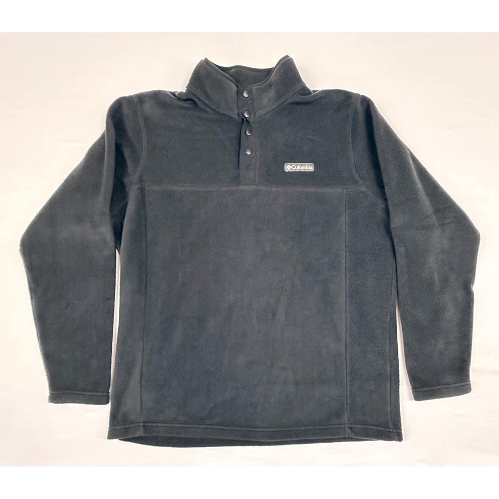 Columbia Sportswear Company Men's Fleece Pullover Snap Neck Black/Gray Size L